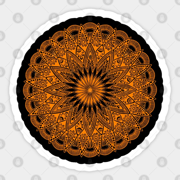 Mandala (orange) Sticker by calenbundalas